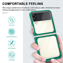 Coque en TPU + acrylique anti-chute, transparent, hybride vert noirâtre pour votre Samsung Galaxy Z Flip3 5G