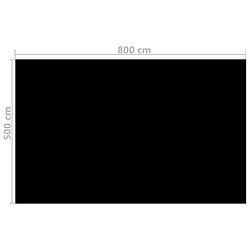 Acheter vidaXL Film solaire de piscine PE rectangulaire flottant 8x5 m Noir