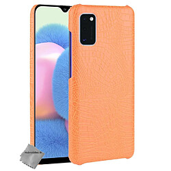 Htdmobiles Coque rigide simili cuir crocodile pour Samsung Galaxy A41 + film ecran - ORANGE