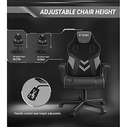 Avis Chaise Gaming - Chaise de jeu, chaises de jeu vidéo Rattantree, chaises d'ordinateur, chaise ergonomique à hauteur réglable, chaise de course, chaise en cuir, chaise de jeu PC, gris