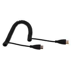 Acheter 1080p hdmi mâle à spirale mâle enroulé câble de ressort étiré pour appareil photo reflex