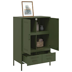 Acheter vidaXL Buffet haut vert olive 68x39x101,5 cm acier