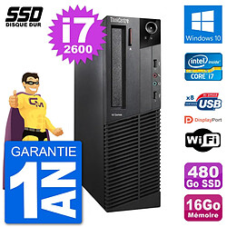 PC Lenovo ThinkCentre M92p SFF Intel i7-2600 RAM 16Go SSD 480Go Windows 10 Wifi - Occasion