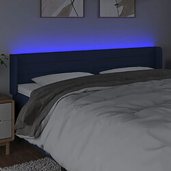 Avis vidaXL Tête de lit à LED Bleu 203x16x78/88 cm Tissu