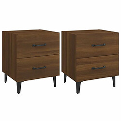 Maison Chic Lot de 2 Tables de chevet - Tables de Nuit Chêne marron 40x35x47,5 cm