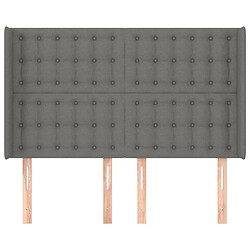 Avis Maison Chic Tête de lit scandinave avec oreilles,meuble de chambre Gris foncé 147x16x118/128 cm Tissu -MN12651