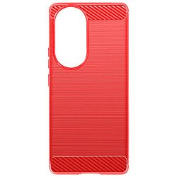 Avizar Coque pour Honor 90 Flexible Effet Carbone Antichoc Classic Carb Rouge