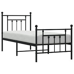 Avis vidaXL Cadre de lit métal sans matelas avec pied de lit noir 75x190 cm