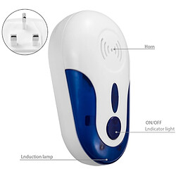 Acheter Wewoo 4W électronique ultrasonique anti-moustique rat blanc et bleu Mouse cafard insecte antiparasitaire répulsif, prise UK, AC 90-250V +