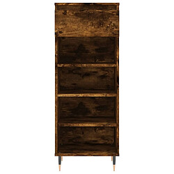 Maison Chic Armoire à Chaussures,Meuble de Rangement à Chaussures Chêne fumé 40x36x105 cm Bois d'ingénierie -MN62003 pas cher