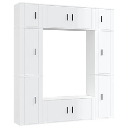 Maison Chic Ensemble de meubles TV 8 pcs pour salon - Blanc brillant Bois d'ingénierie -MN25730