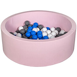 Velinda Piscine à balles Aire de jeu + 150 balles rose blanc,bleu,gris