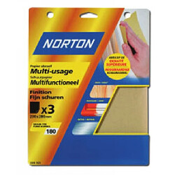 NORTON - 3 feuilles de papier corindon (grain 120)