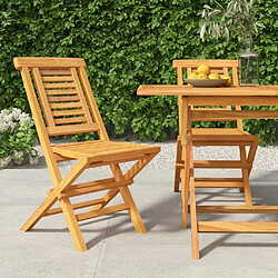 Maison Chic Lot de 2 Chaises de jardin,Fauteuil d'extérieur pliantes 47x63x90 cm bois massif teck -MN12651