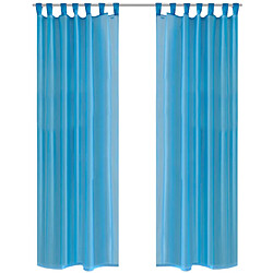 vidaXL Rideau fin Turquoise 140x175 cm 2 pcs