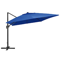 Avis Helloshop26 Parasol déporté avec lumières led aluminium 400 x 300cm bleu 02_0008454