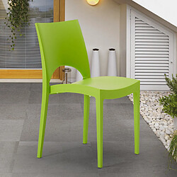 24 Chaises Paris Grand Soleil en polypropylène Restaurant bar café promo stock, Couleur: Vert