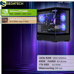 Sedatech PC Gamer V360 • AMD Ryzen 7 5700X3D • RTX3050 • 32Go RAM • 1To SSD M.2 • sans OS