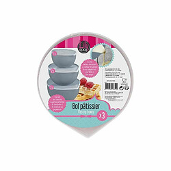 Avis Lily Cook Set de 3 bols patissier avec couvecle gris.