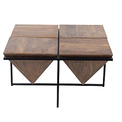 BOIS & CHIFFONS Table basse pyramide bois et métal | Acacia Sirocco