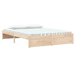 Avis Maison Chic Lit adulte - Lit simple Cadre de lit,Structure du lit Contemporain bois massif 150x200 cm très grand -MN21469