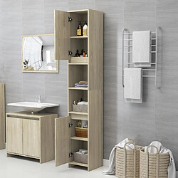 Avis Maison Chic Armoire de salle de bain,Meuble de rangement,Meuble haut Chêne sonoma 30x30x183,5 cm Aggloméré -GKD836643