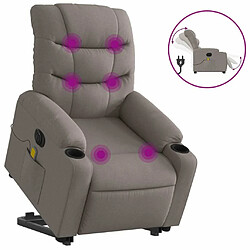 Maison Chic Fauteuil Relax pour salon, Fauteuil inclinable de massage électrique Taupe Tissu -GKD65787