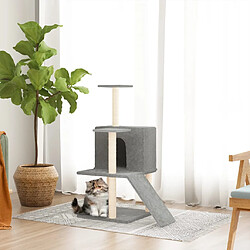 vidaXL Arbre à chat avec griffoirs en sisal Gris clair 109 cm