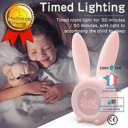 C® Lapin LED Veilleuse Lampe de Chevet réveil fonction intégrée batterie au lithium Cadeau de Noël pour les enfants,filles,bébé