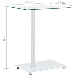 vidaXL Table d'appoint en forme U Transparent 45x30x58 cm Verre trempé pas cher