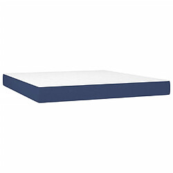 Maison Chic Lit Adulte - Lit simple Lit à sommier tapissier avec matelas moelleux - Meuble de Chambre - Bleu 160x200 cm Tissu -MN14170 pas cher