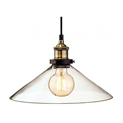 Luminaire Center Suspension 31 cm Empire, laiton antique et verre