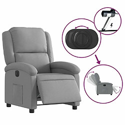 Maison Chic Fauteuil Relax pour salon, Fauteuil inclinable électrique Gris clair Tissu -GKD23182 pas cher