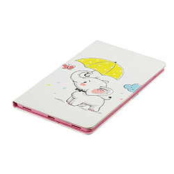 Acheter Etui en PU motif imprimé avec support éléphant avec parapluie pour votre Samsung Galaxy Tab A 10.1 (2019) T510