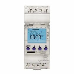 interrupteur horaire - digital - 24h / 7j - 2 modules - 2 contacts - 230v - compatible obelis - theben 6120130