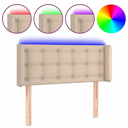 Maison Chic Tête de lit scandinave à LED,meuble de chambre Cappuccino 93x16x78/88 cm Similicuir -MN99471