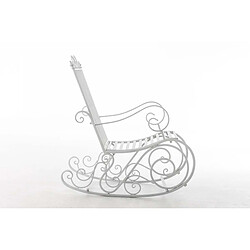 Decoshop26 Chaise fauteuil à bascule rocking chair pour jardin en fer blanc MDJ10105