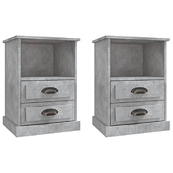 Maison Chic Lot de 2 Tables de chevet,Table de nuit,Table d'appoint pour salon gris béton 43x36x60 cm -MN53392