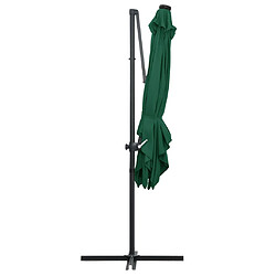 ComfortXL Parasol Déporté Avec LED Et Mât En Acier 250x250 Cm Vert pas cher