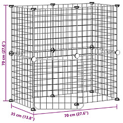 Avis vidaXL Cage animaux de compagnie à 12 panneaux et porte Noir 35x35 cm