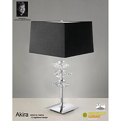 Luminaire Center Lampe de Table Akira 3 Ampoules E27, chrome poli avec Abat jour noir