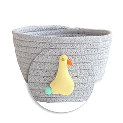 Panier De Rangement En Fil De Coton Tissé à La Main, Jouets De Table, Organisateur, Canard Gris