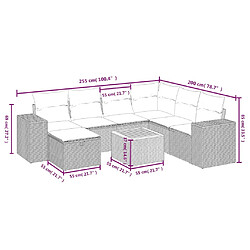 Avis Maison Chic Ensemble à manger d'extérieur 8 pcs avec coussins,Salon de jardin,Mobilier de jardin mélange beige résine tressée -GKD130860