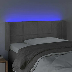 Acheter Maison Chic Tête de lit scandinave à LED,meuble de chambre Gris clair 103x16x78/88 cm Velours -MN36966