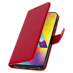 Avizar Housse Samsung Galaxy M20 Étui Portefeuille Support Stand - Rouge