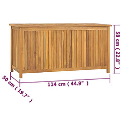 vidaXL Boîte de jardin 114x50x58 cm Bois massif de teck pas cher