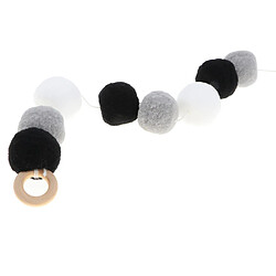 nordique style pompons boules guirlande tente maison pendaison décor noir blanc