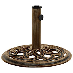 vidaXL Socle de parasol Bronze 44x44x31 cm Fonte