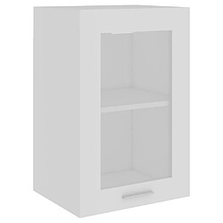 vidaXL Armoire en verre suspendue Blanc 40x31x60 cm Bois d'ingénierie