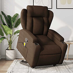 vidaXL Fauteuil de massage inclinable Marron Tissu